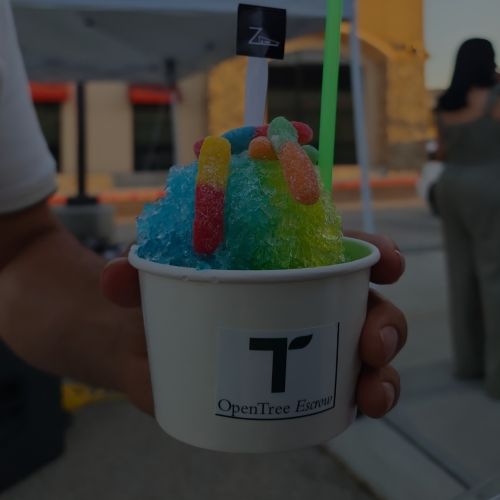 Snow Cone Cart by Snack Sized Food Cart in Palmdale CA Blueberry Shaved Ice with Sour Gummy Worms